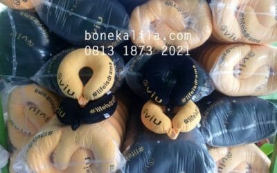 Souvenir Bantal Leher Promosi Bordir Perusahaan
