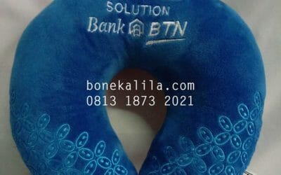 Souvenir Bantal Leher Bank BTN | Pengrajin Bantal Leher